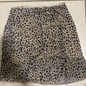 Black Dots Pattern Beige Fancy Skirt